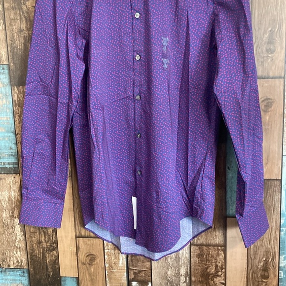 Van Heusen blue Hawaii slim stretch button down top - Picture 3 of 16